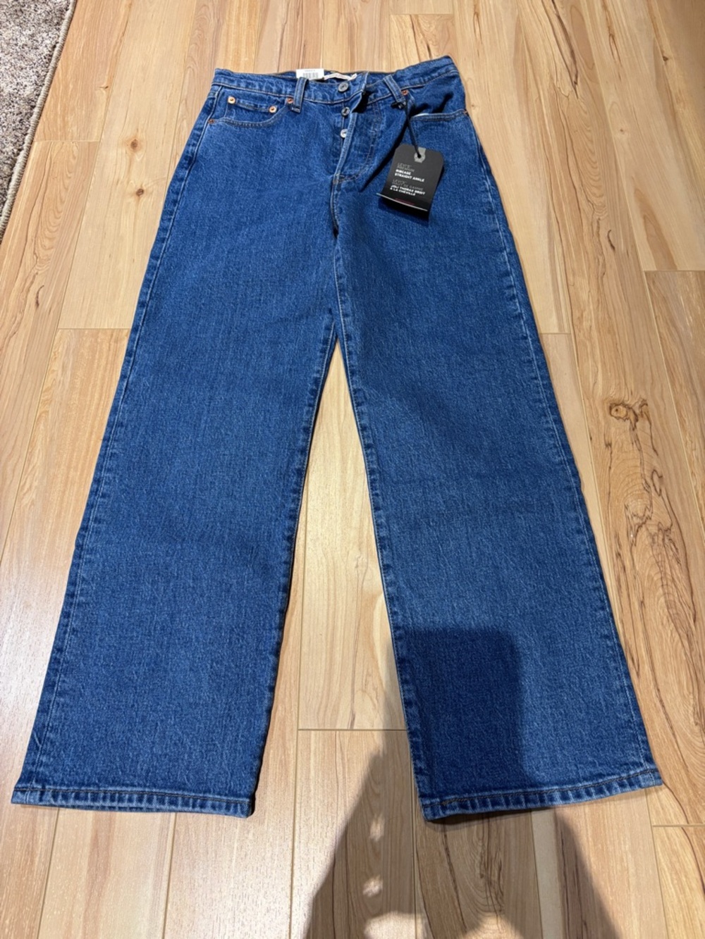 Levi's Blue Button-Fly Straight Jeans